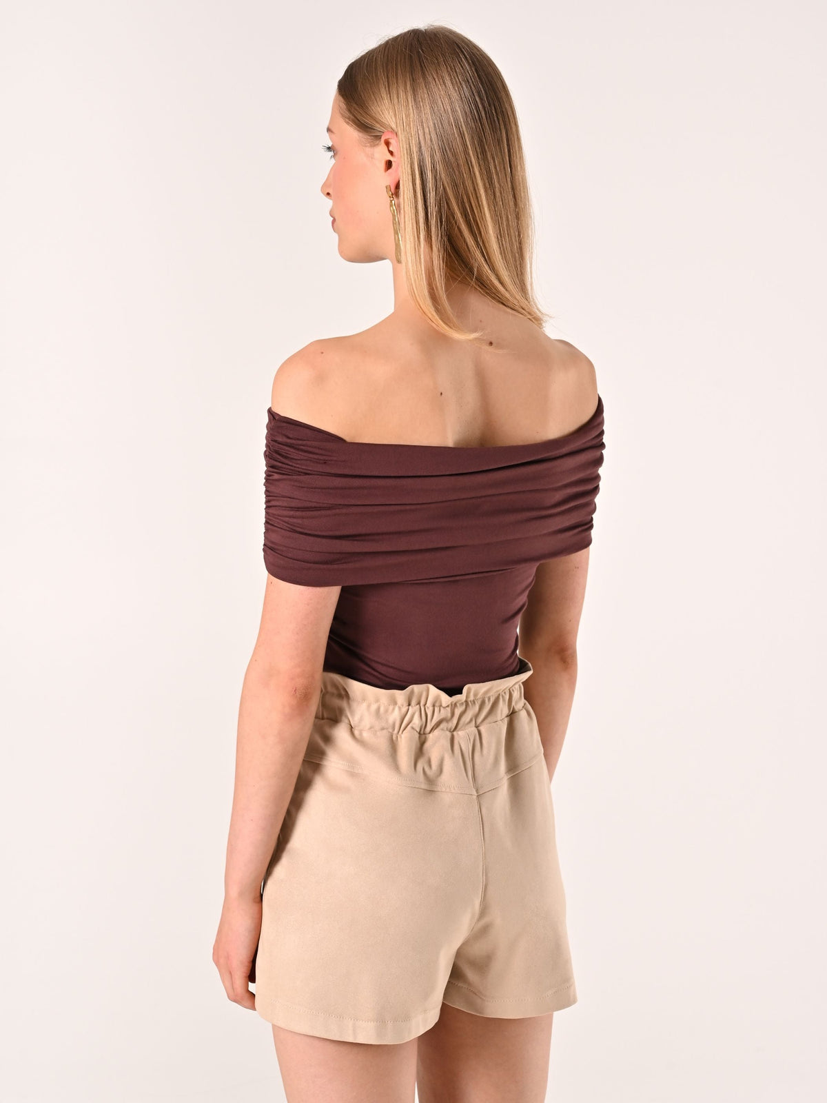Top off-the-Shoulders Marrone