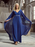 Abito Lungo Rinascimento atelier Blu con Pietre