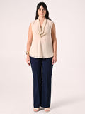 Blusa Curvy Beige con Gioiello
