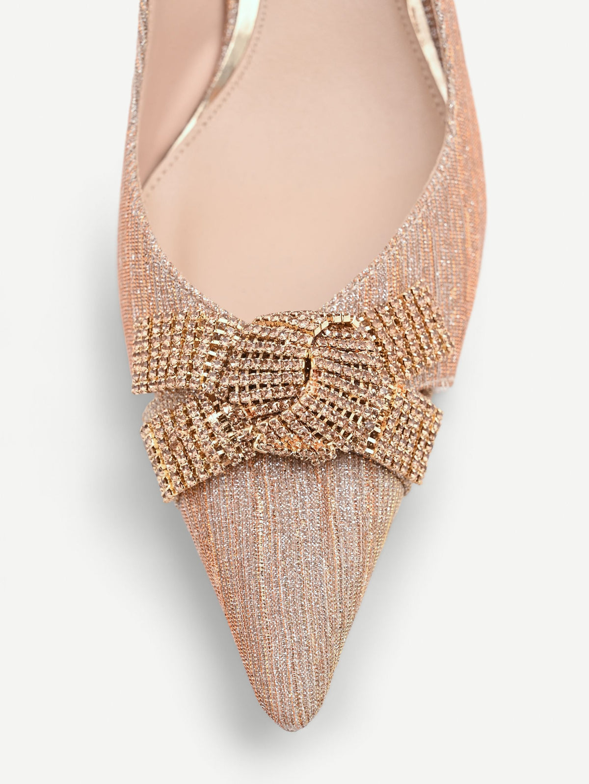 Décolleté slingback oro con fiocco