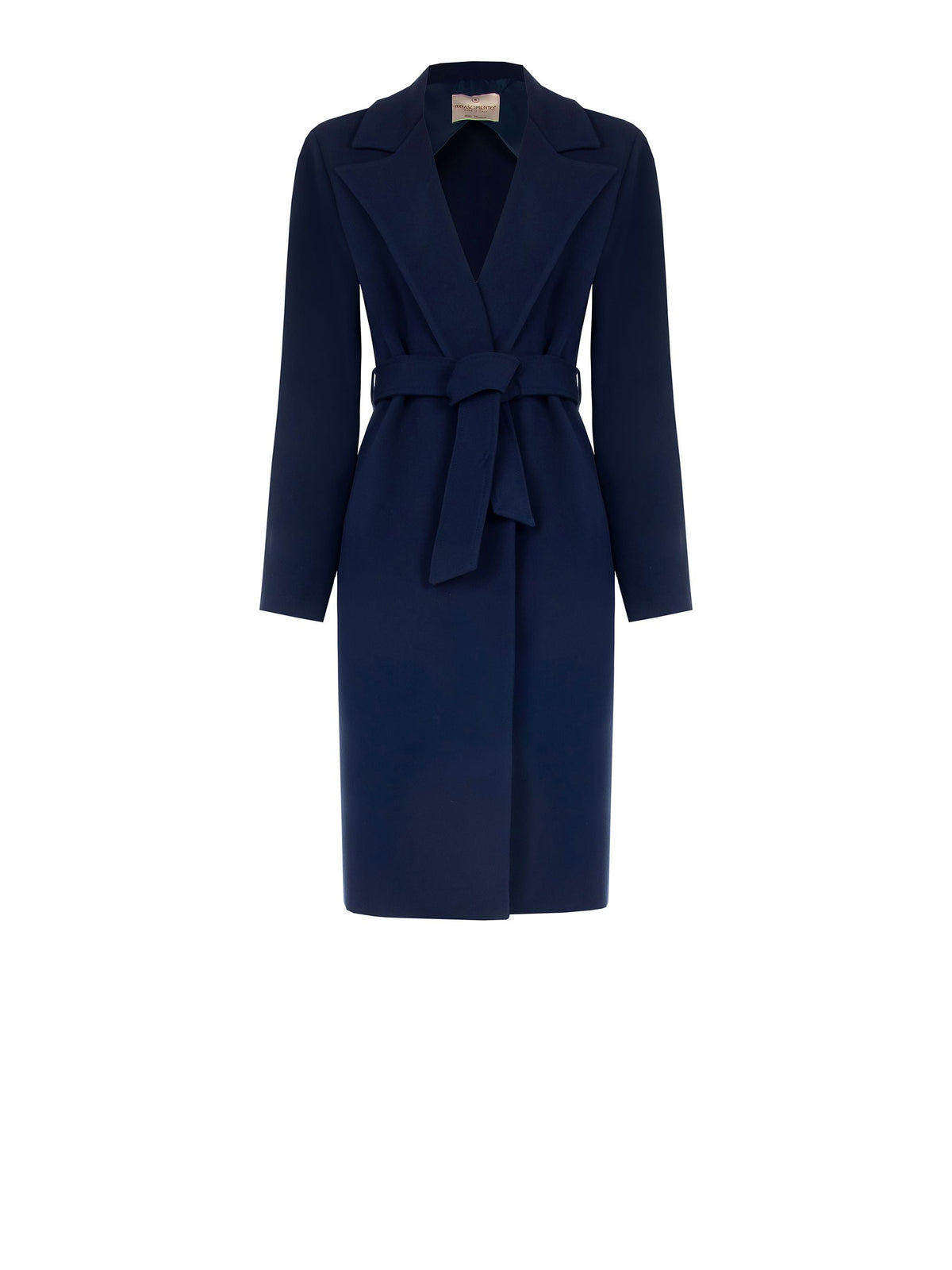 Cappotto Blu in Doppio Crepe