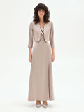 Coprispalla in raso tortora beige
