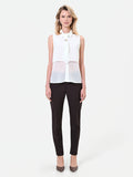 Camicia bianca smanicata in georgette