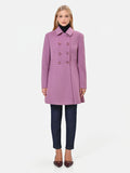 Cappotto doppiopetto a corolla rosa antico