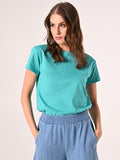 T-Shirt in Cotone Verde Acqua