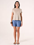 T-Shirt Lino Viscosa color Sabbia
