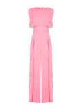 Tuta rosa con pantalone a palazzo