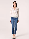 Blusa a Maniche Lunghe Bianca