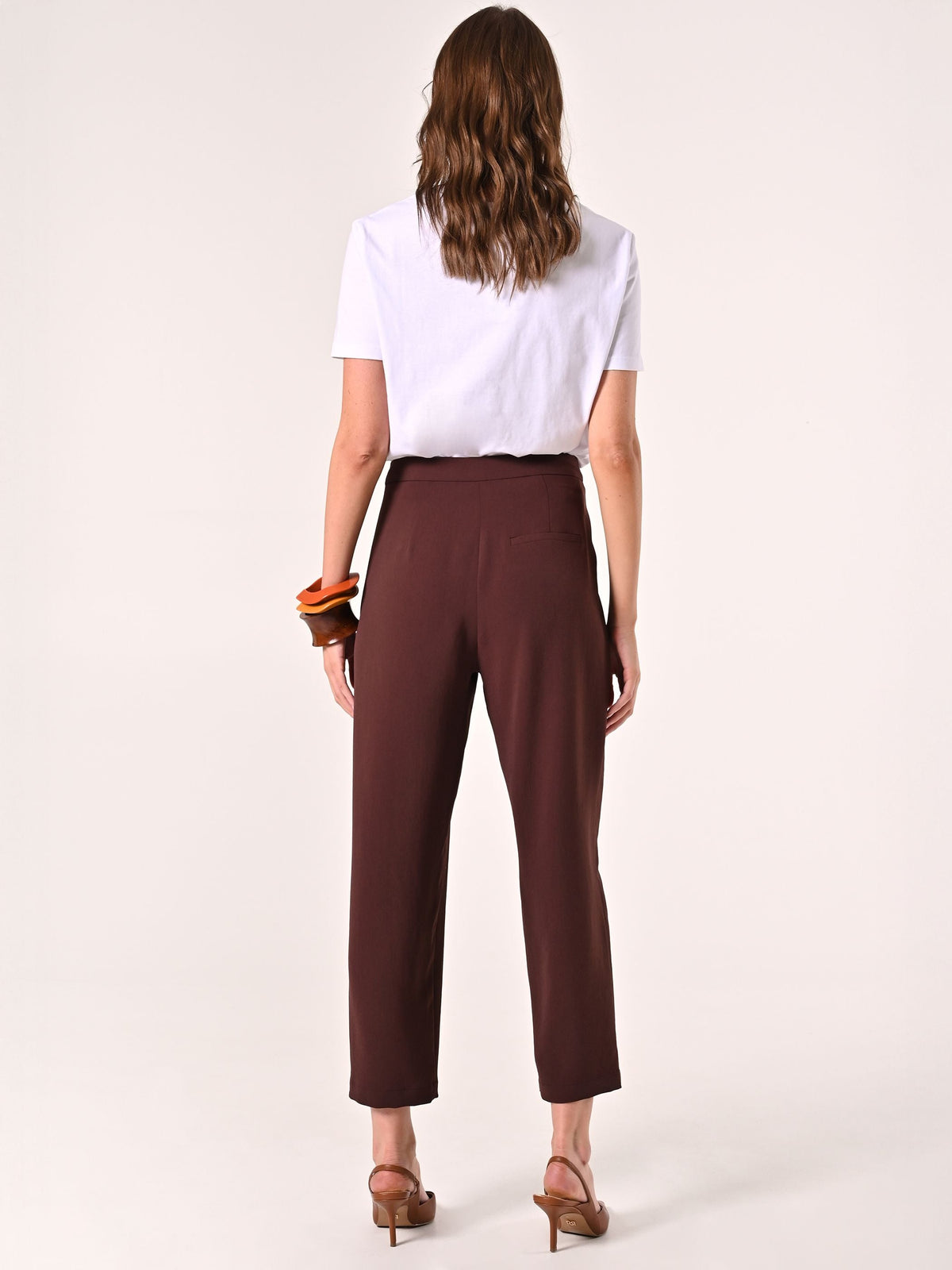 Pantaloni effetto Goffrato Marrone Cioccolato