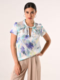 Blusa Curvy in Raso Fantasia Floreale
