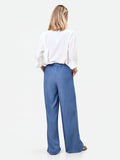 Pantalone ampio blu in lyocell