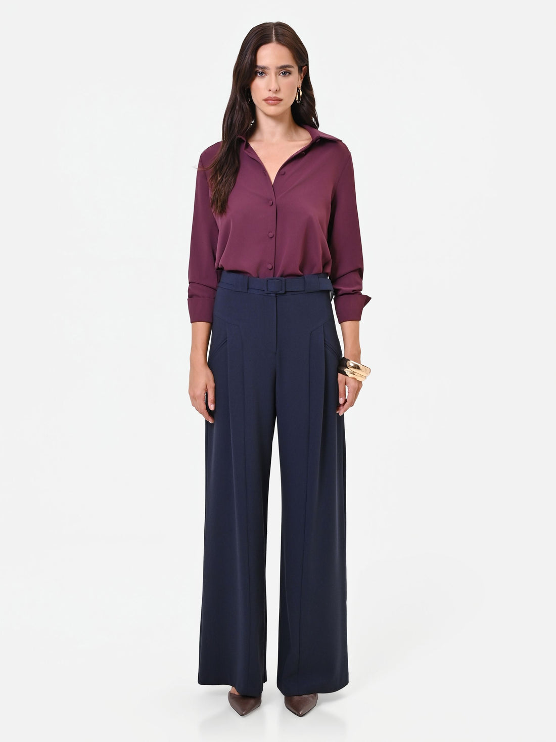 Pantalone palazzo blu navy