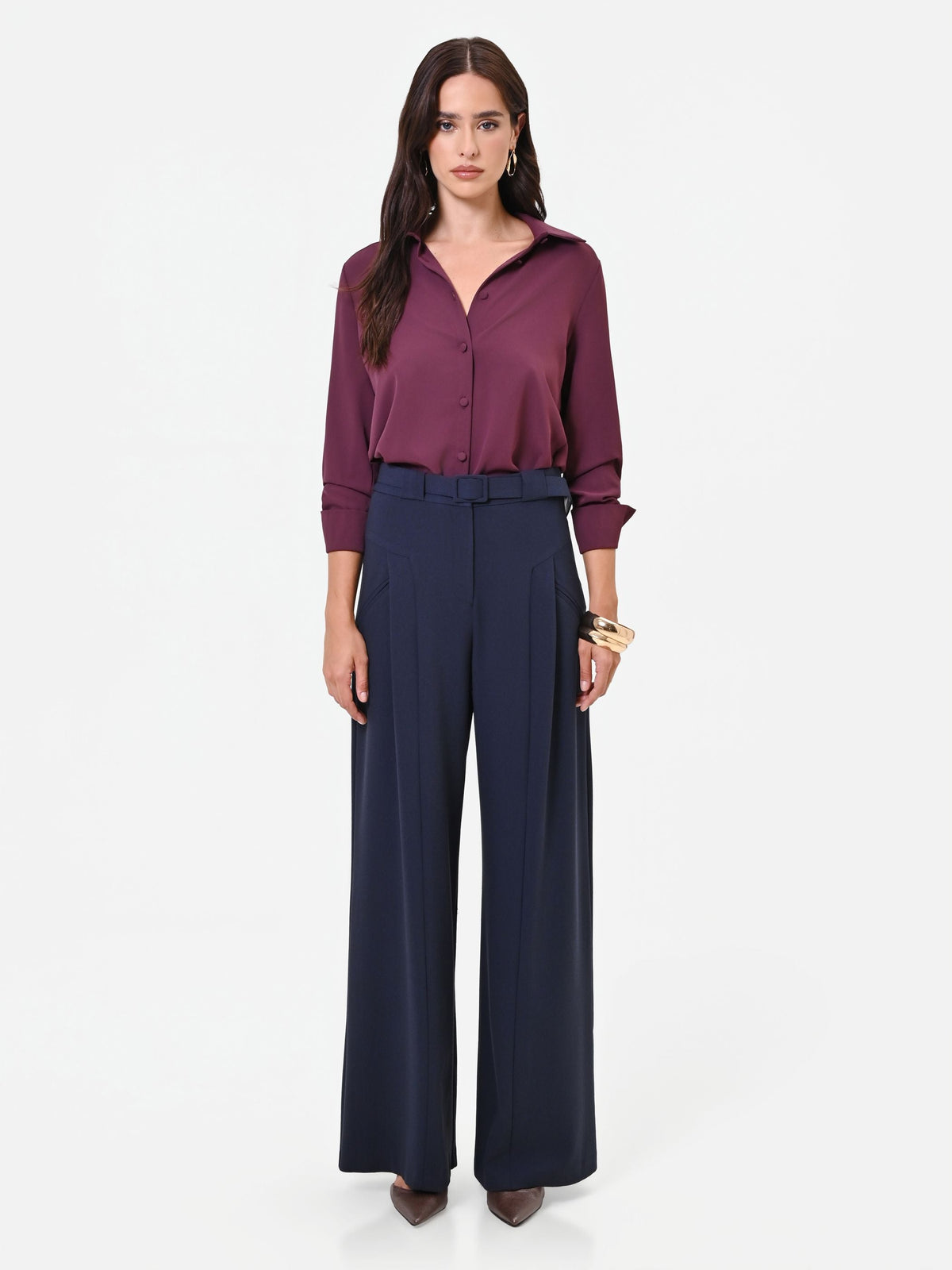 Pantalone palazzo blu navy