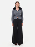 Pantalone nero in Punto Milano misto viscosa