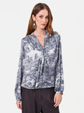 Blusa toile de jouy con fiocco al collo
