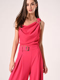 Top Fuxia con spalline Asimmetriche