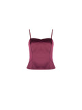 Top bustier bordeaux rosso in raso Giorgia Palmas X Rinascimento
