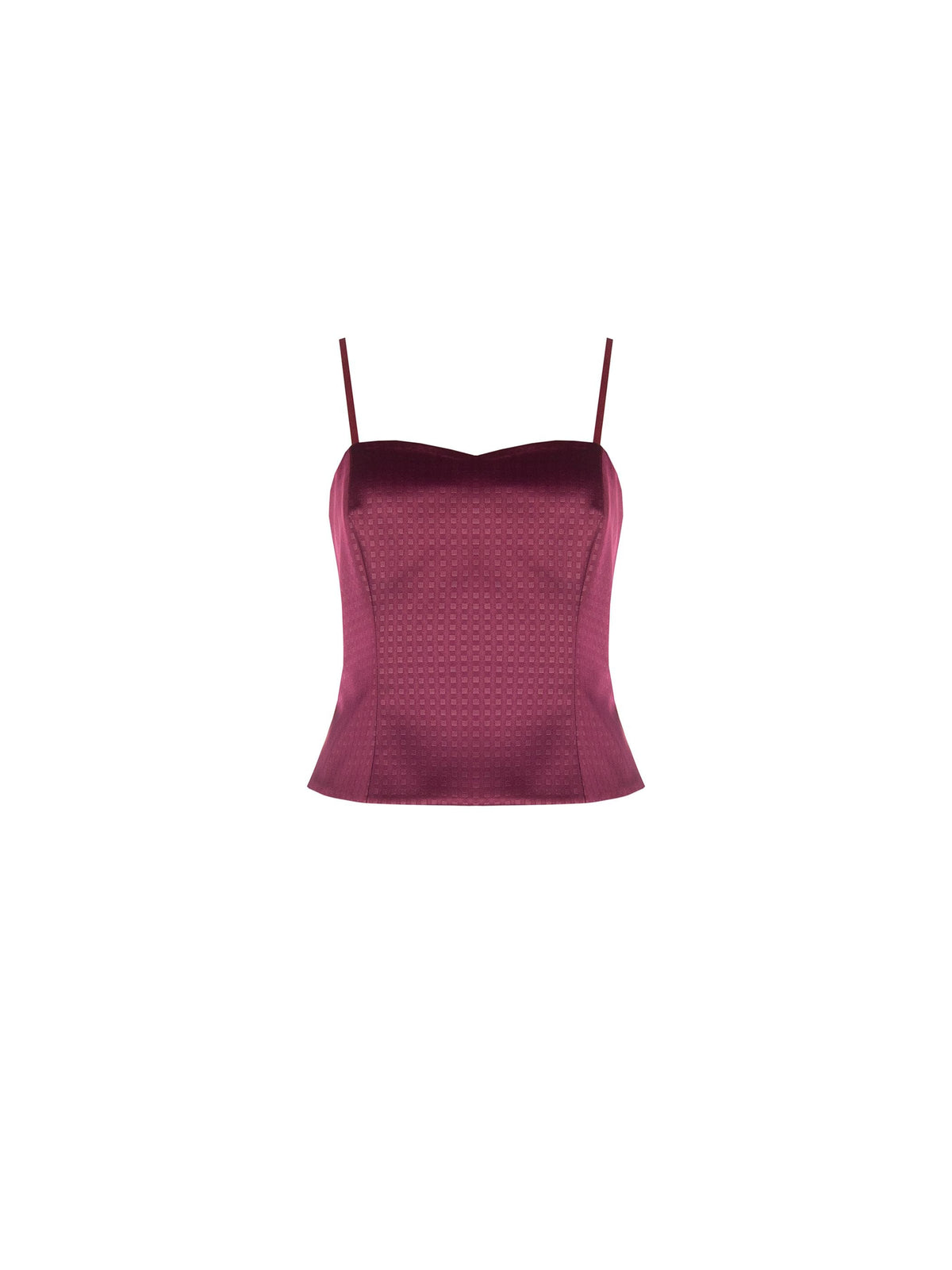 Top bustier bordeaux rosso in raso Giorgia Palmas X Rinascimento
