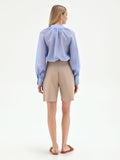 Bermuda tortora beige con pinces frontali