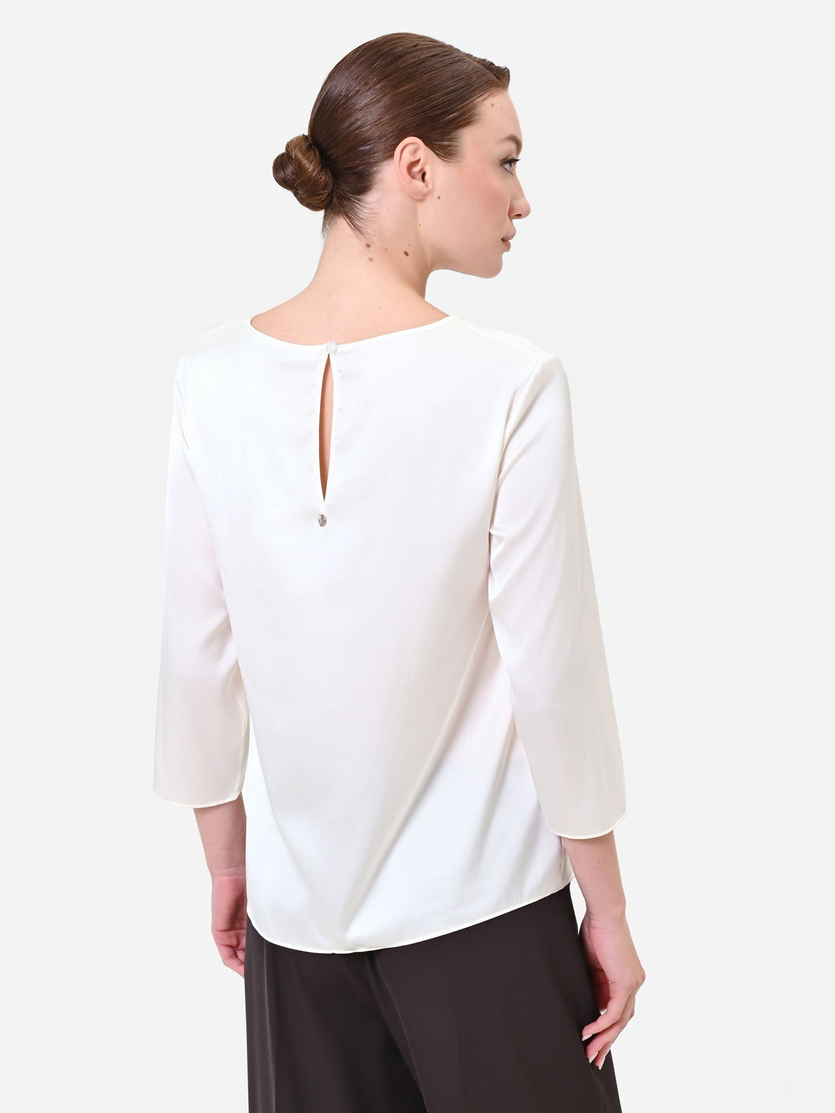 Blusa panna in raso