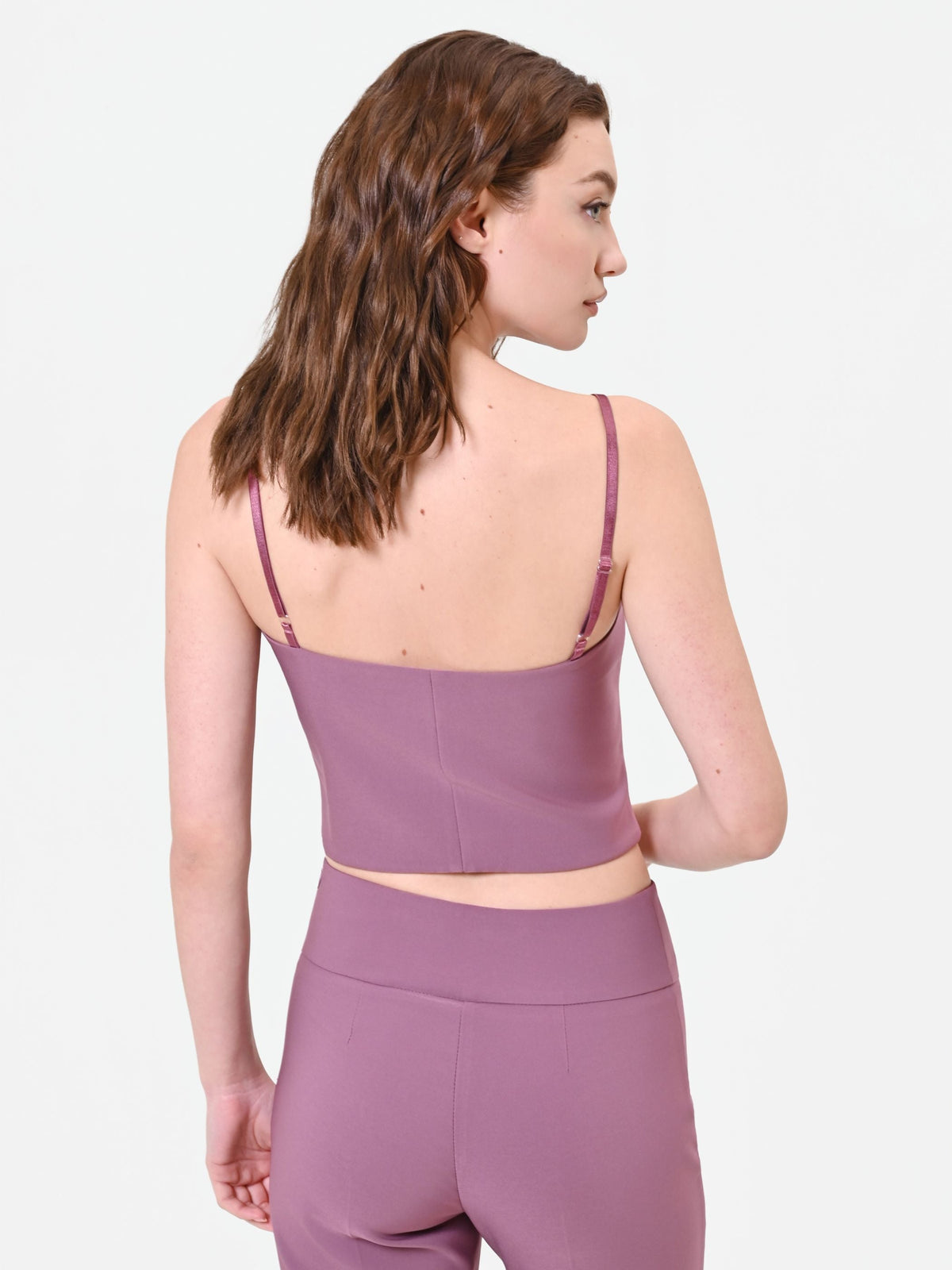 Top crop rosa antico stile bustier
