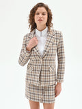 Blazer in tweed check color cioccolato