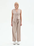 Gilet asimmetrico tortora beige