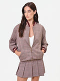 Bomber fantasia check rosso bordeaux
