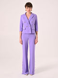 Pantaloni Palazzo in Scuba Mano Crepe Viola Lavanda