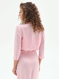 Coprispalla bolero rosa pastello con rever