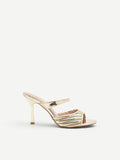Sandalo sabot oro con fascia di strass