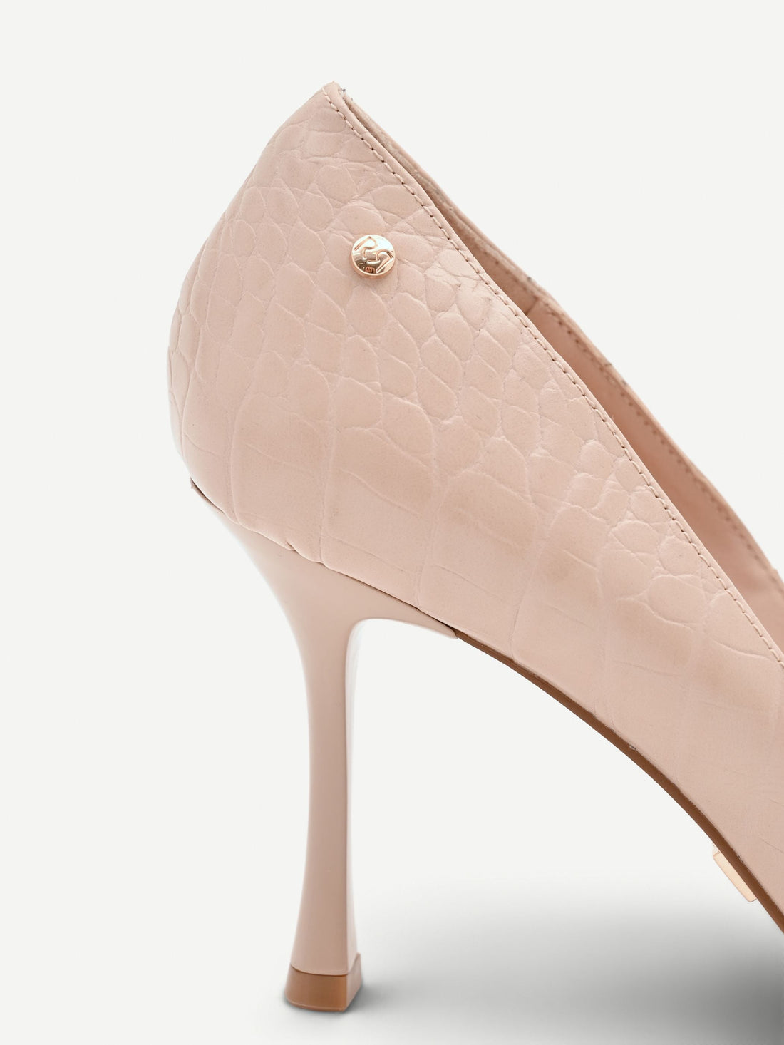 Décolleté rosa in vernice effetto coccodrillo