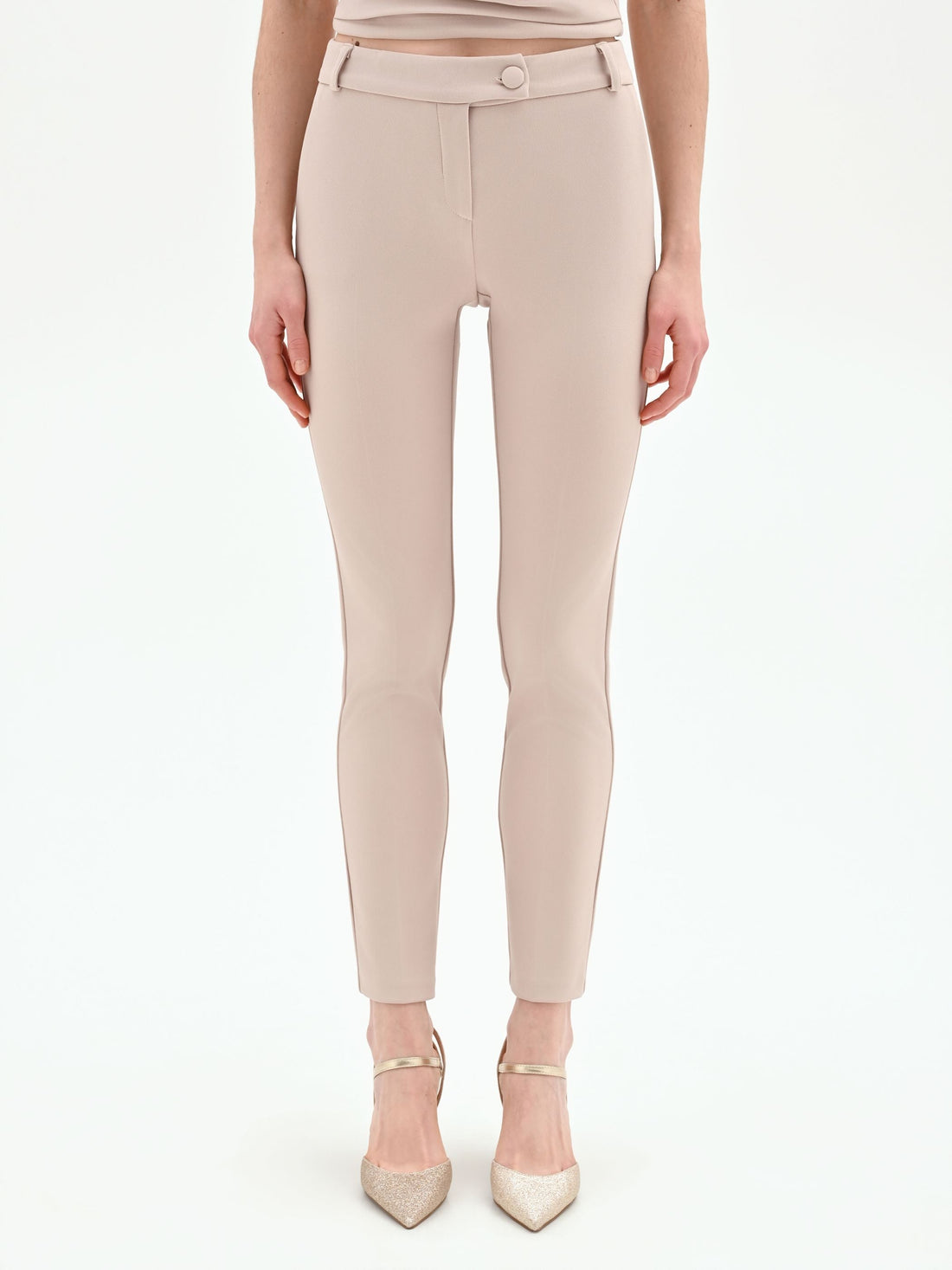 Pantalone tortora beige skinny