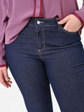 Jeans Curvy  flare blu a vita alta