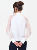 Blusa Studio bianca in misto seta con fiocco