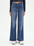 Pantaloni Jeans Wide Leg Blu