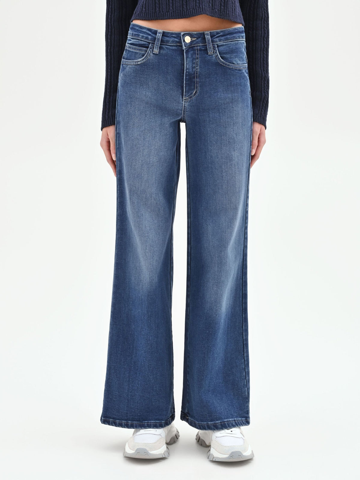 Pantaloni Jeans Wide Leg Blu