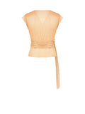Top dorato in tessuto paillettes