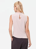 Top asimmetrico drappeggiato tortora beige