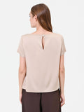 Blusa in raso tortora beige