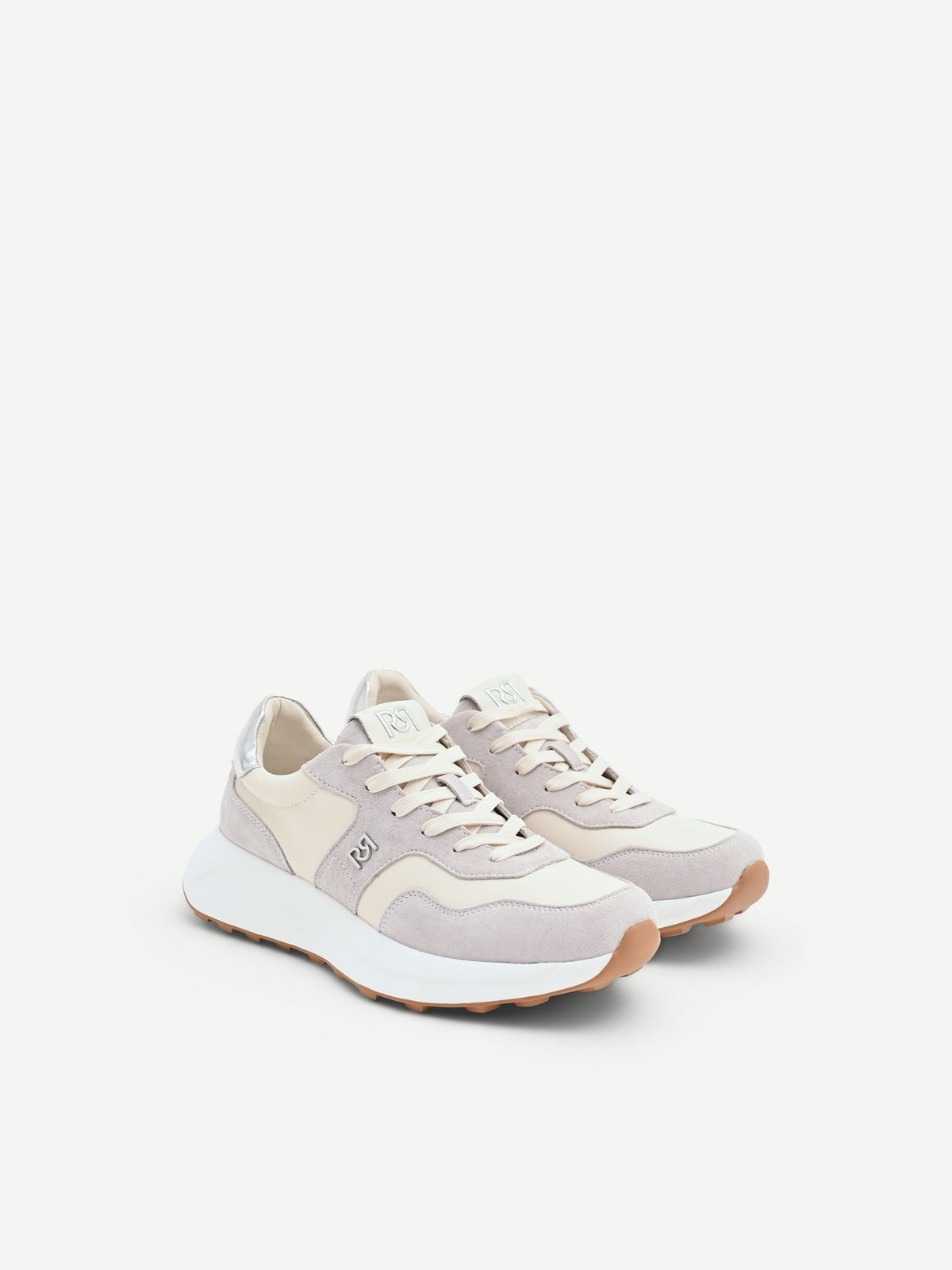 Sneakers con inserti effetto camoscio