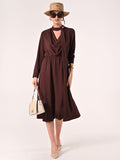 Abito Midi color Cioccolato effetto Goffrato