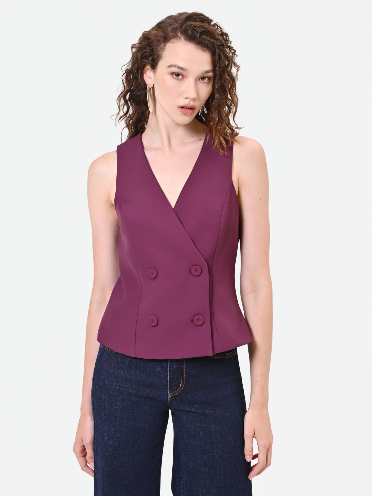 Gilet doppiopetto bordeaux