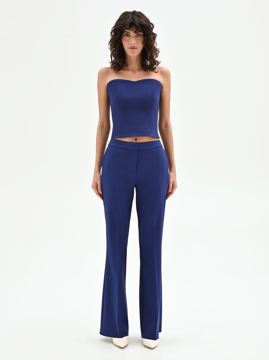 Pantalone mid flared Studio blu indaco