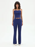 Pantalone mid flared Studio blu indaco