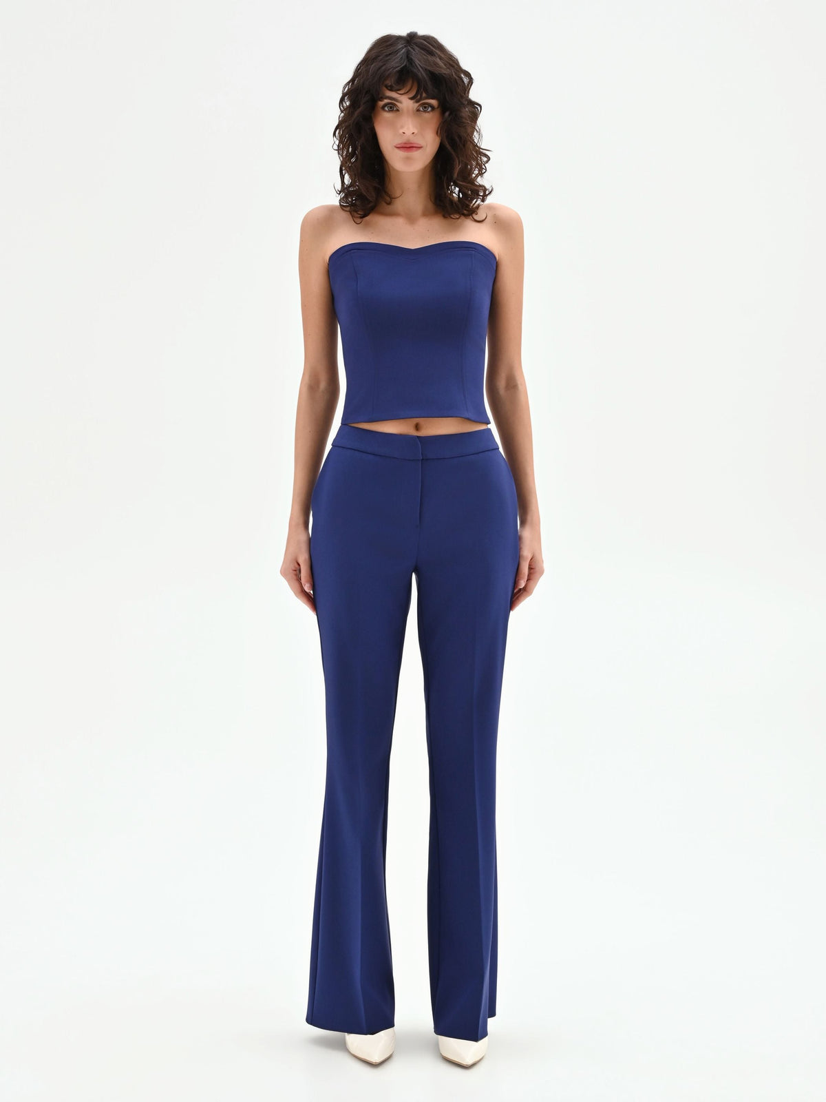 Pantalone mid flared Studio blu indaco