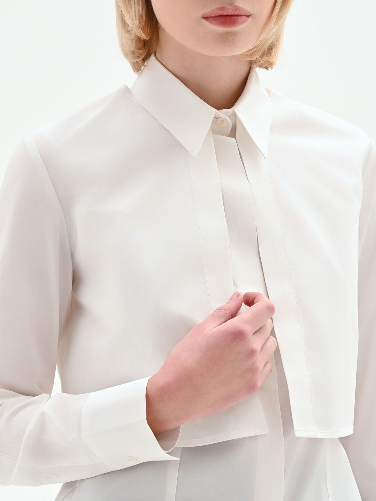 Camicia tre-in-uno bianca in cotone