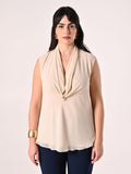 Blusa Curvy Beige con Gioiello