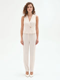 Gilet Bianco in Tessuto Fluido mano Crepe & Pizzo
