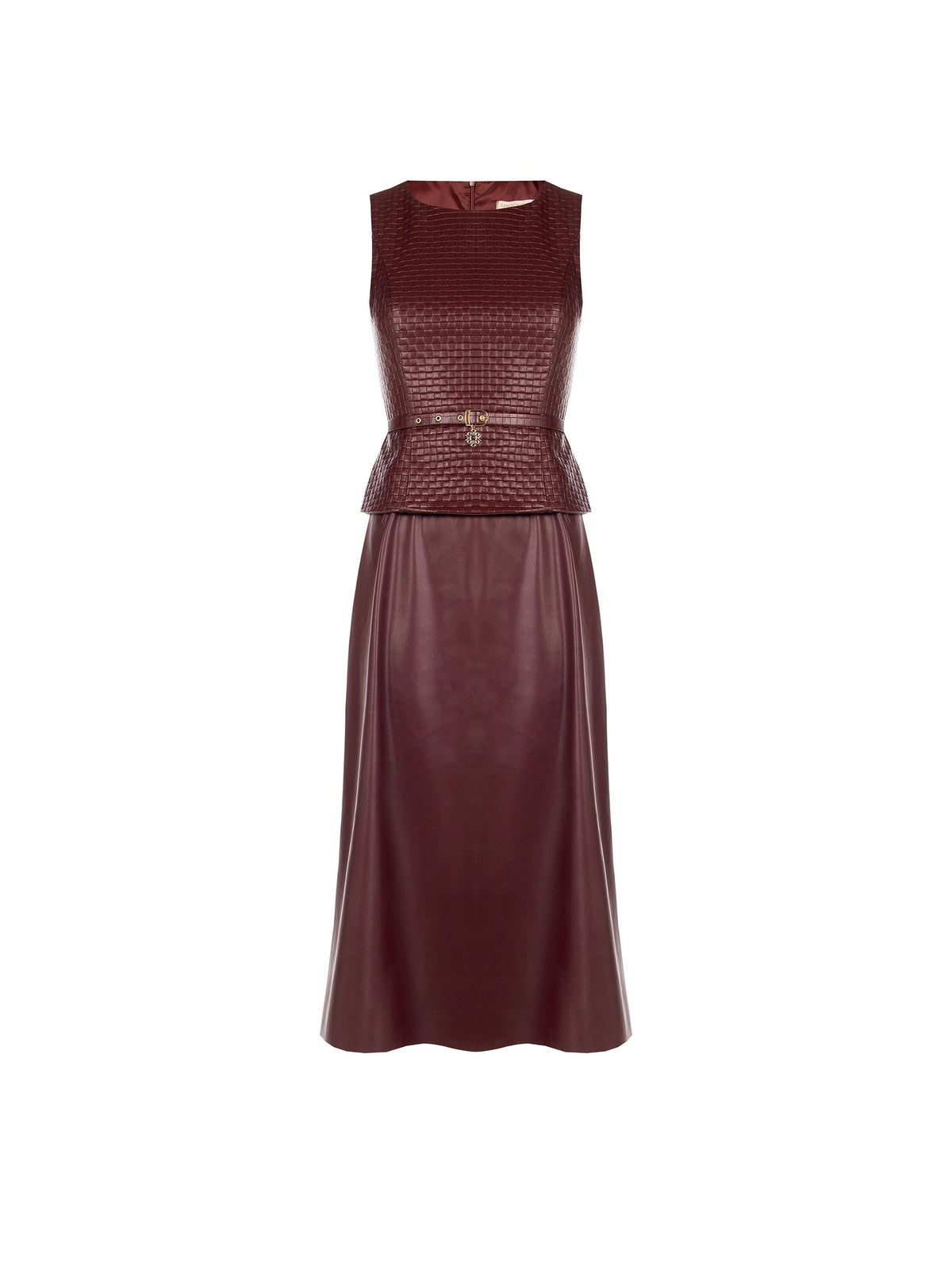 Abito midi in similpelle rosso bordeaux Giorgia Palmas X Rinascimento